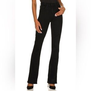 L'AGENCE Selma High Rise Sleek Baby Bootcut Denim Jeans 24 Jet Black Noir